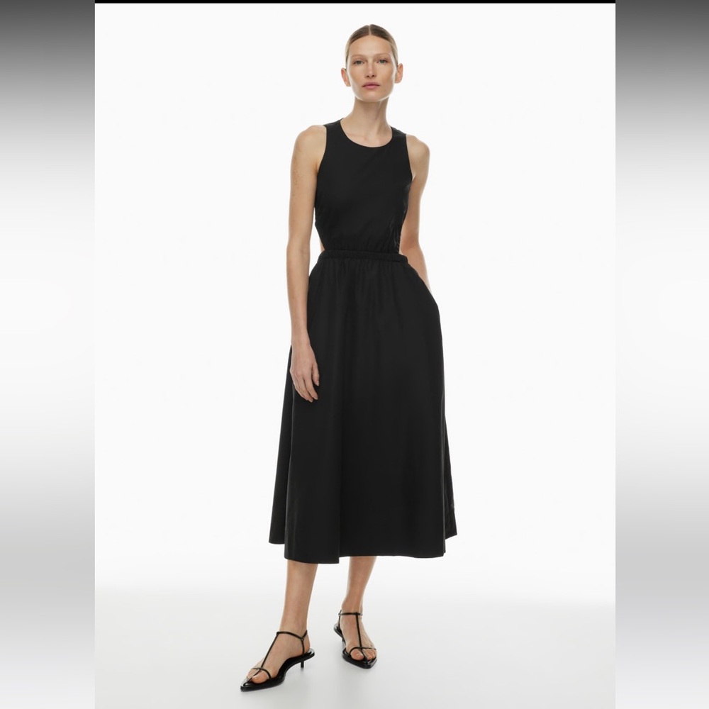🖤 ARITZIA CELLA POPLIN OPEN BACK DRESS BLACK MEDIUM